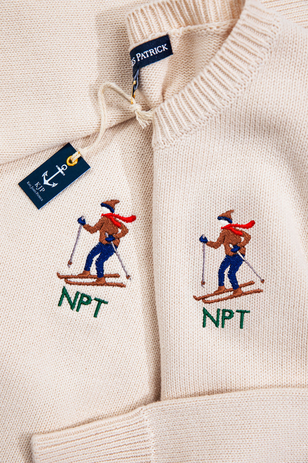 Ski Season Embroidered Monogram Sweater - Women's