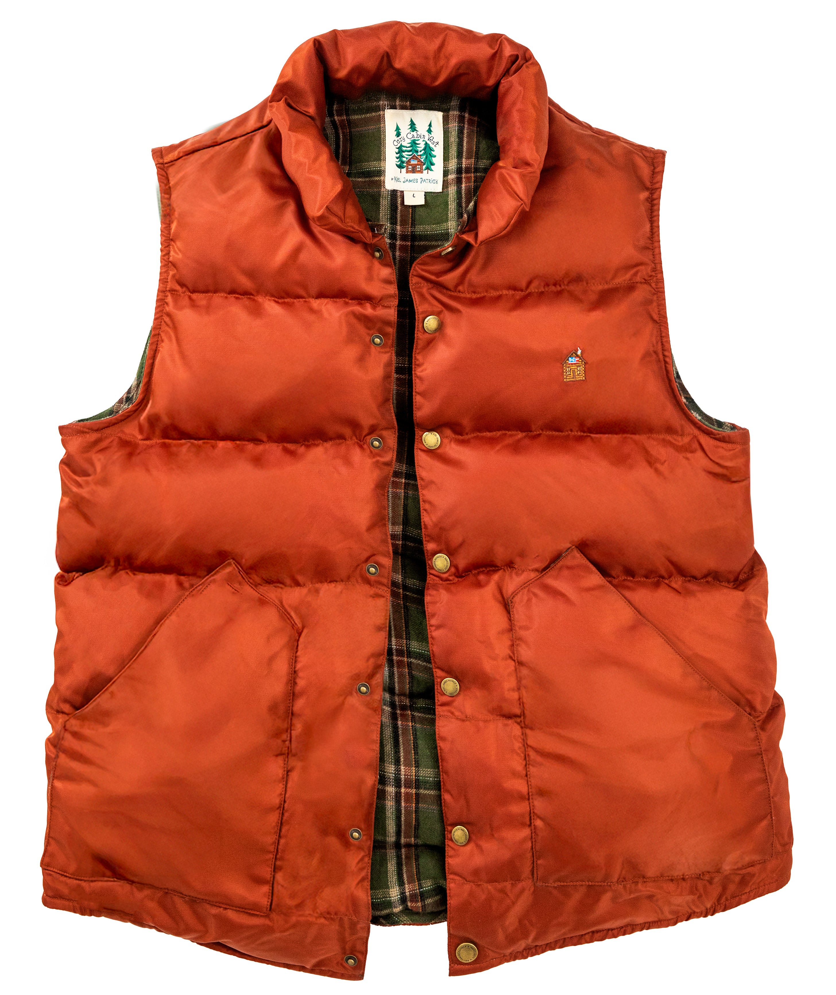 Cozy Cabin Puffer Vest in Rust
