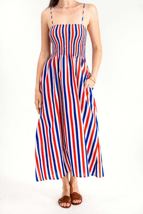 Americana Striped Maxi Dress
