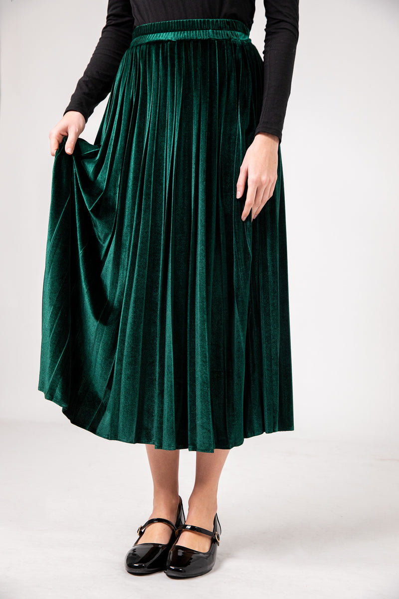 Evergreen Velvet Skirt