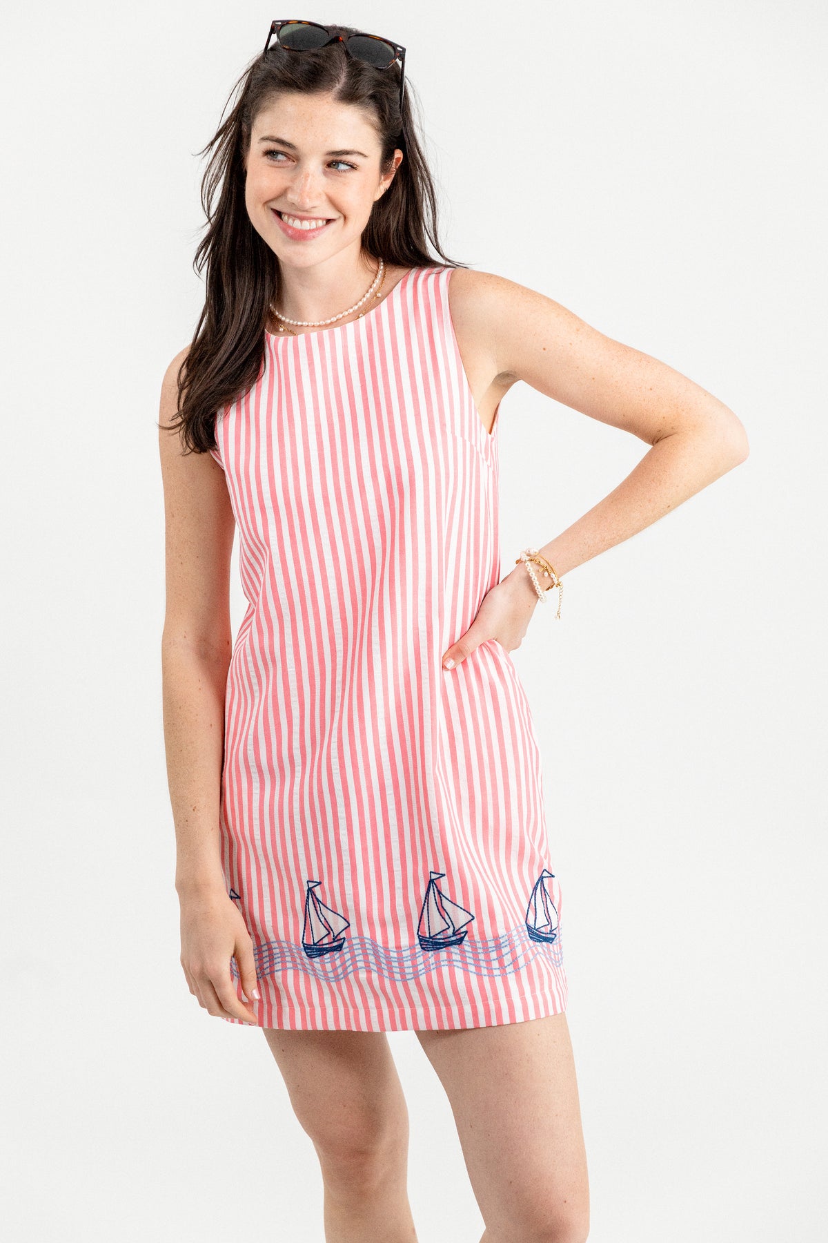 Pink Stripe Regatta Shift Dress