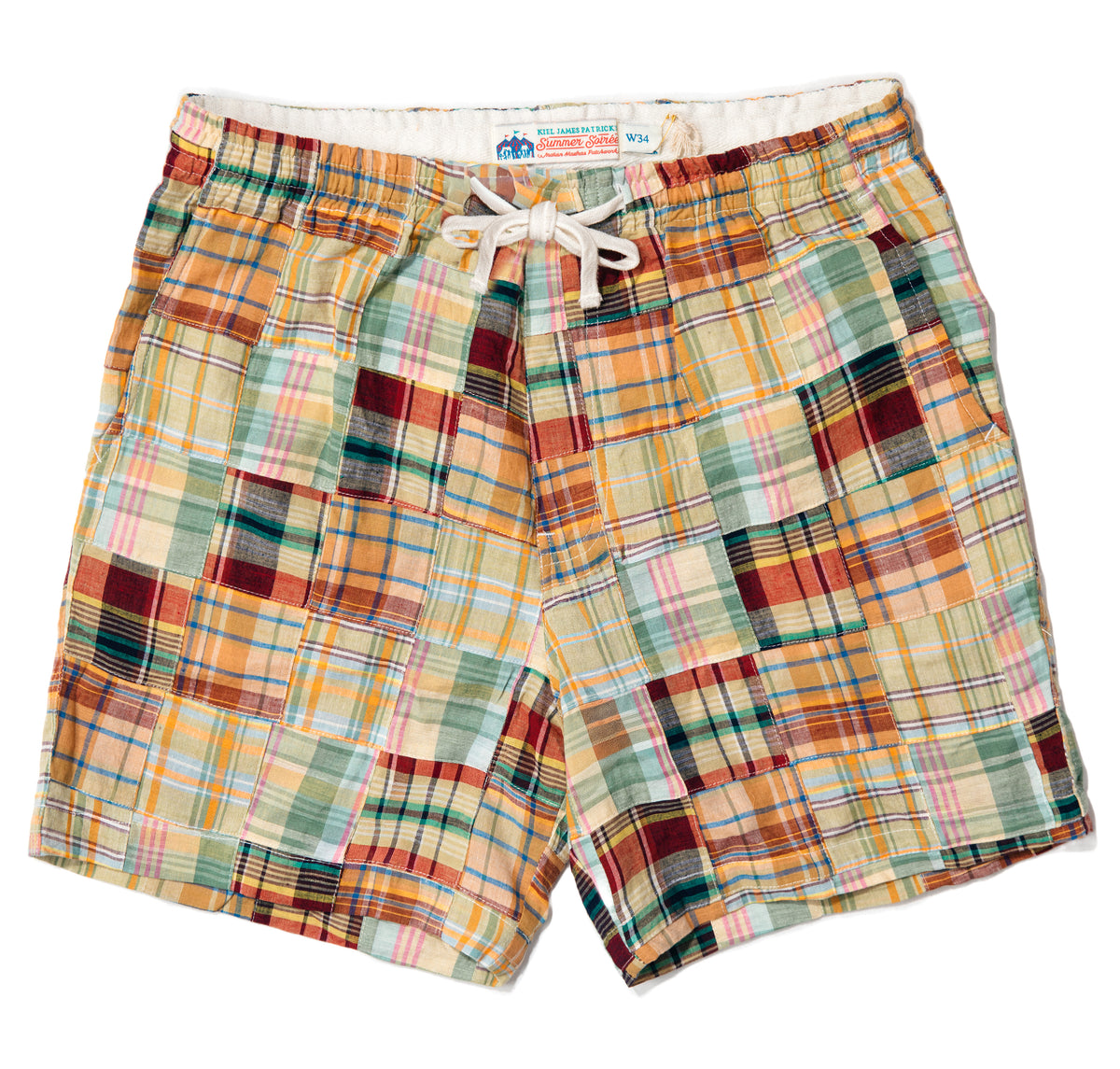 Bar Harbor Patchwork Madras Drawstring Shorts
