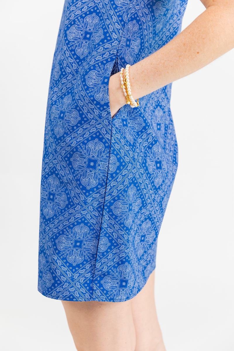 Summer Blues Paisley Shift Dress