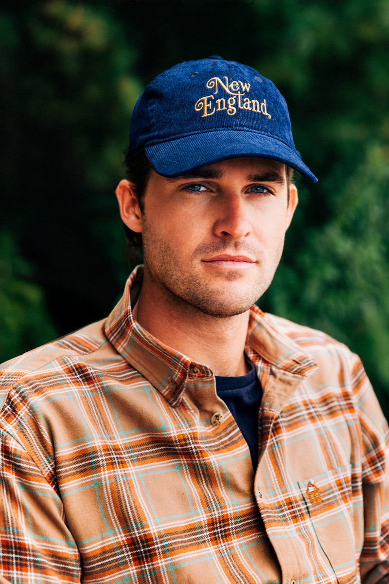 The New England Classic Corduroy Hat in Navy