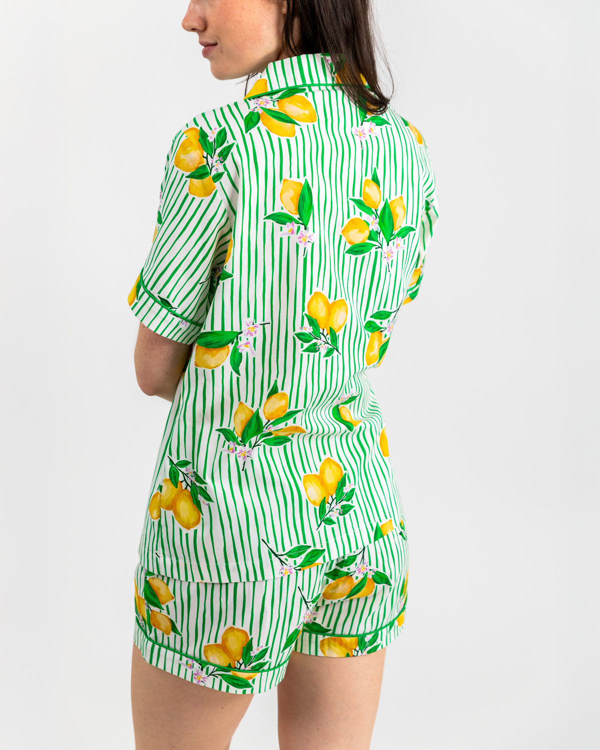 Lemon Grove Drawstring Shorts Pajama Set
