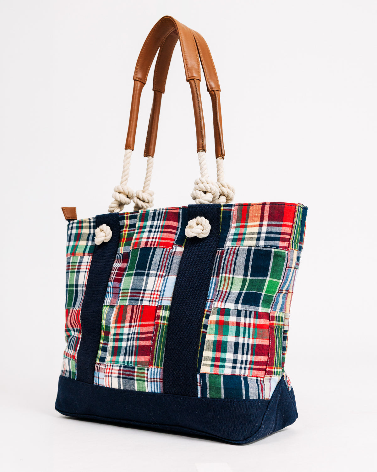 Essex Patchwork Madras Rope Tote