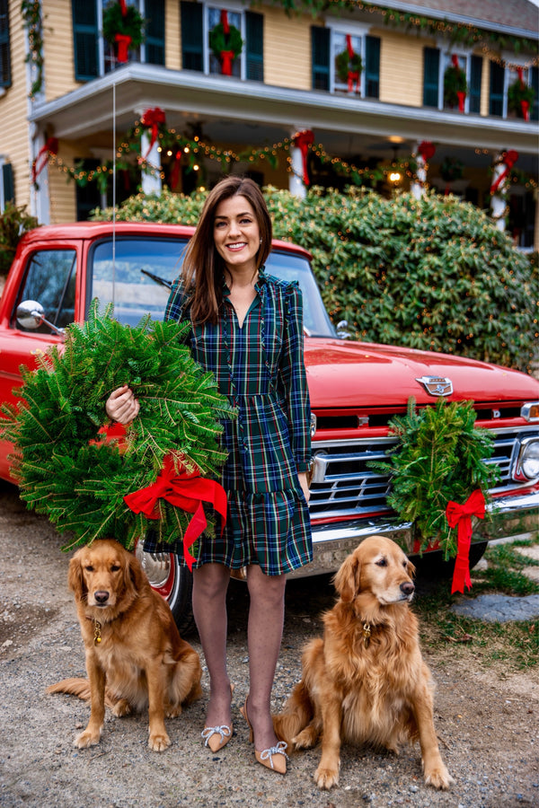 Evelyn Plaid Ruffle Dress