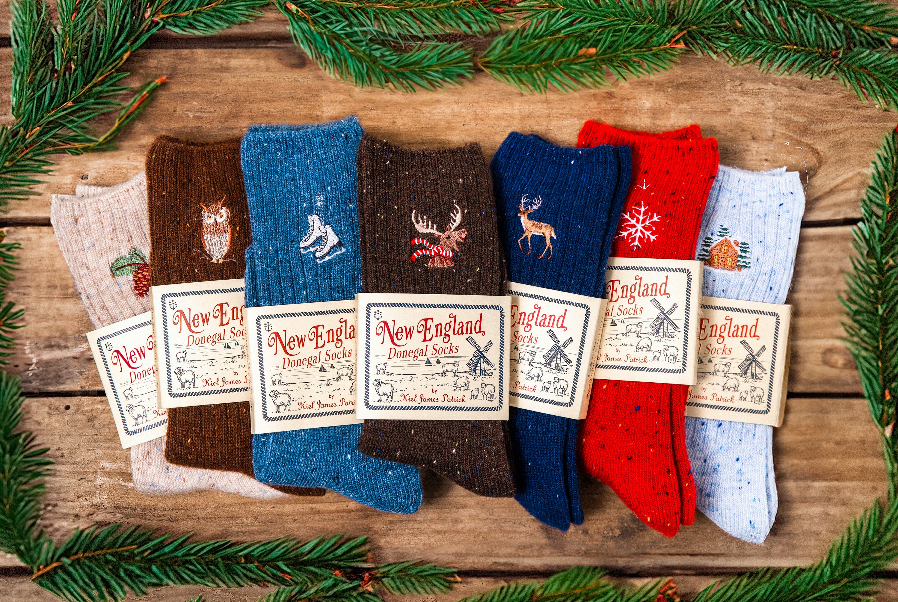 Holiday Moose Donegal Socks