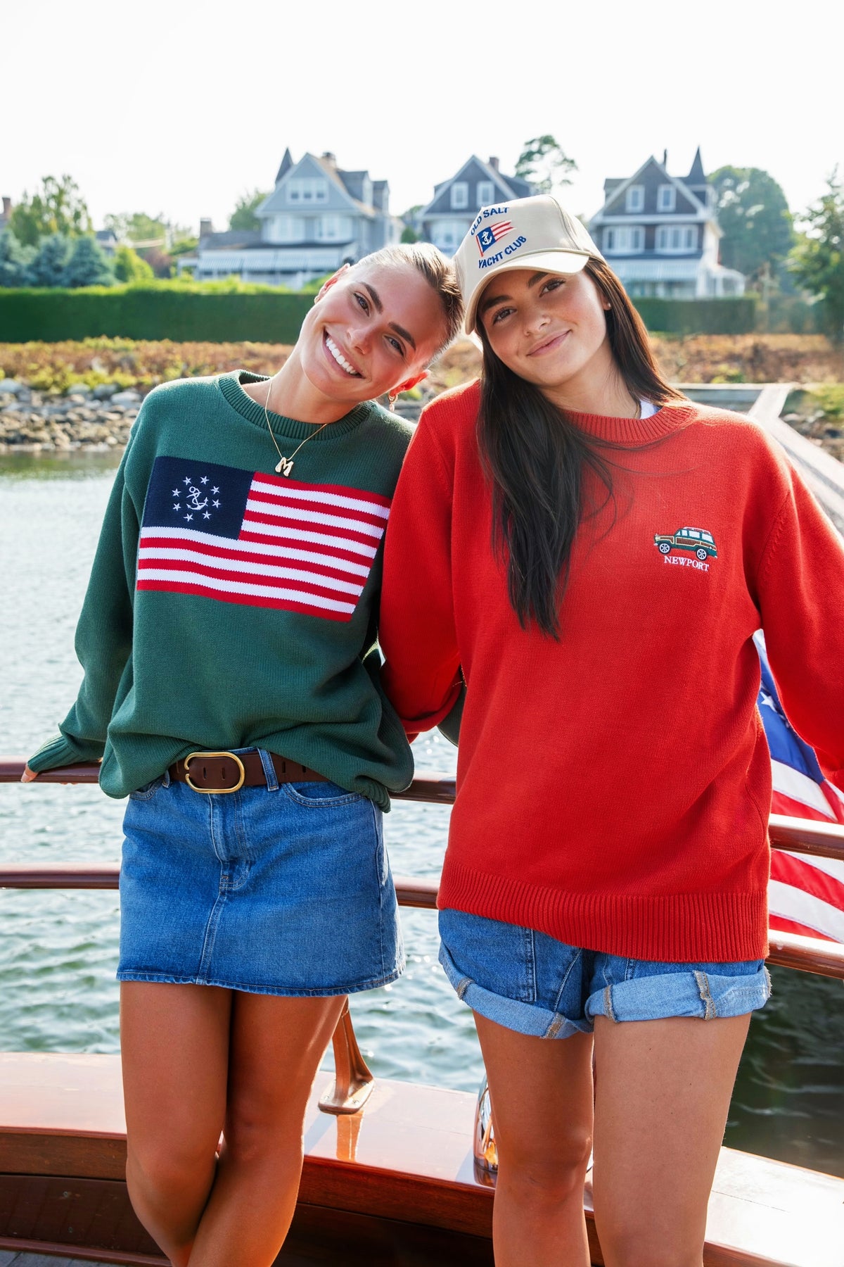 American Yacht Flag Sweater in Green