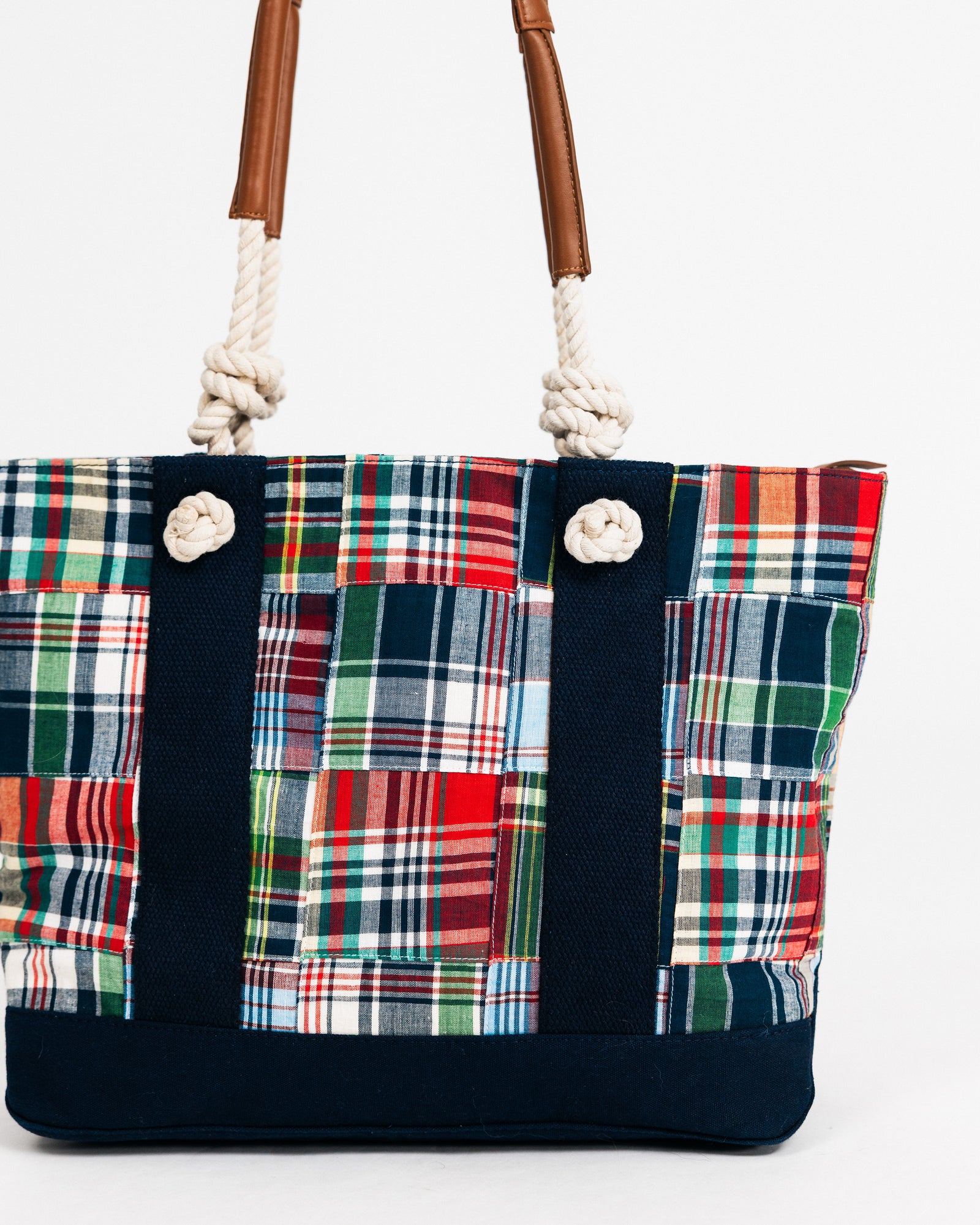KJP Essex Patchwork Madras Rope Handled Tote Bag – Kiel James Patrick