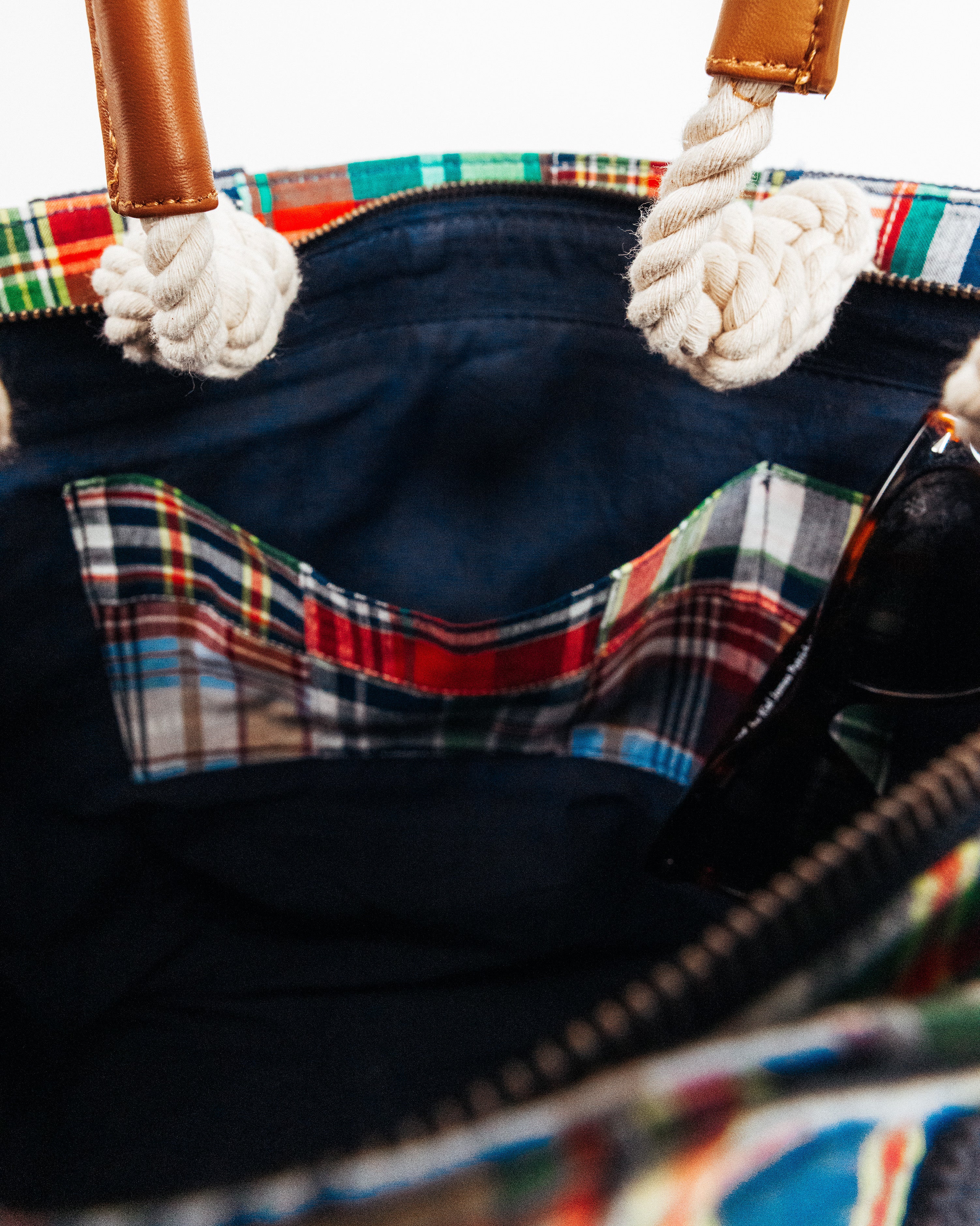 Essex Patchwork Madras Rope Tote