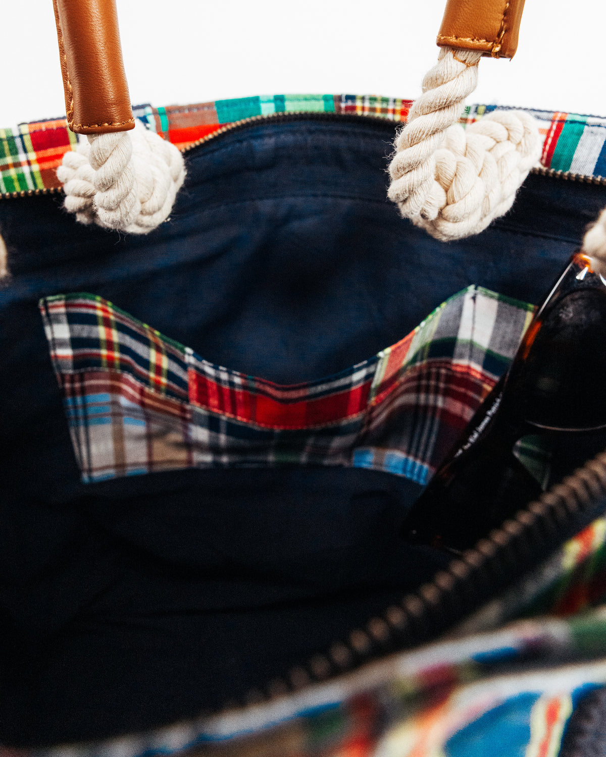 Essex Patchwork Madras Rope Tote