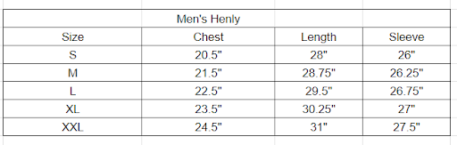 Size chart