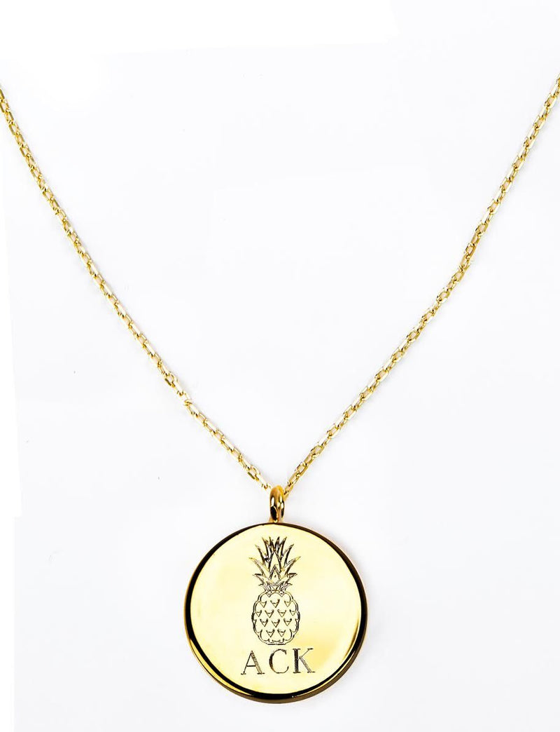 Gold Monogram Pendant - Kiel James Patrick Anchor Bracelet Made in the USA