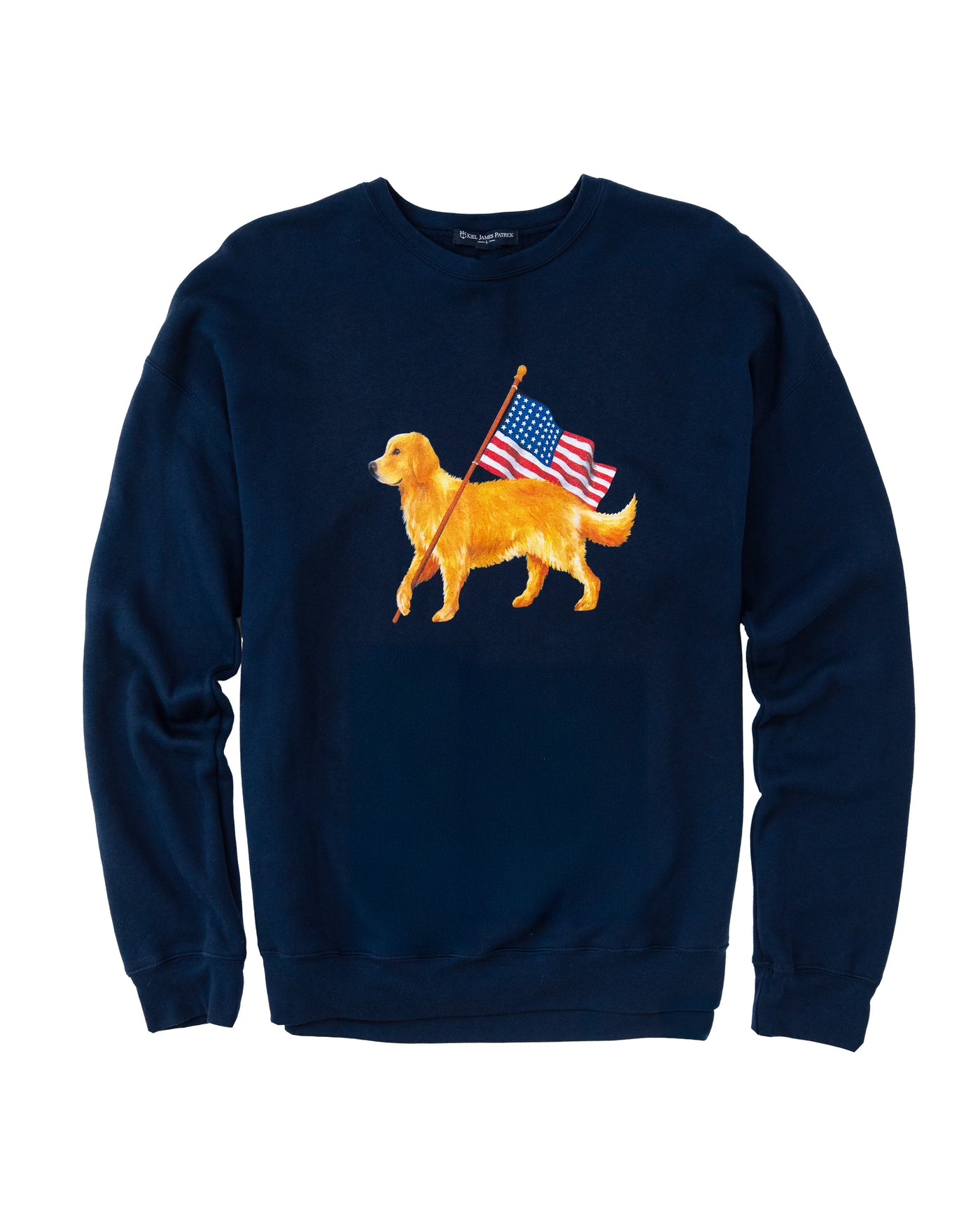 KJP American Golden Retriever Crewneck Sweatshirt in Navy Blue