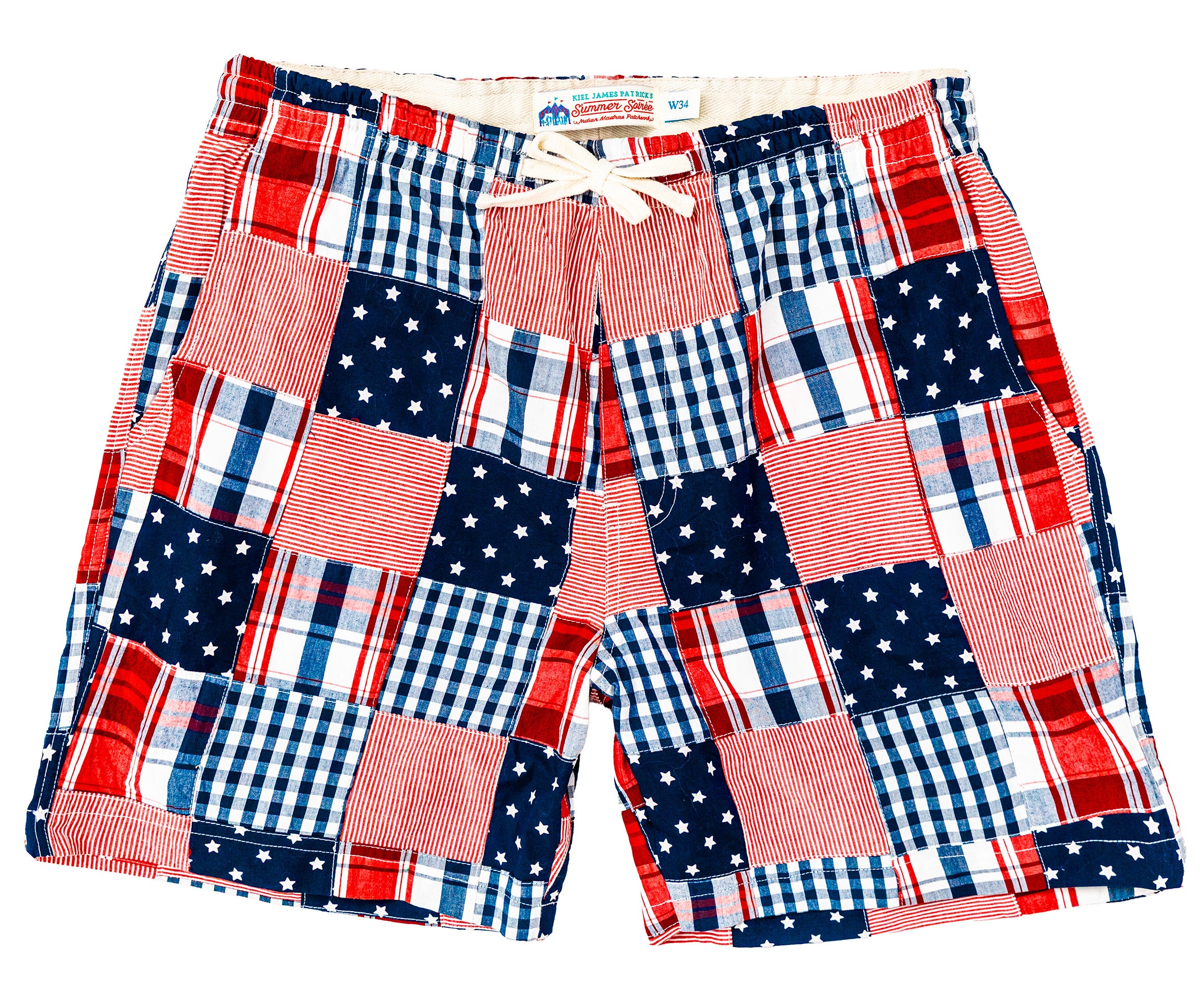 Americana Patchwork Drawstring Shorts