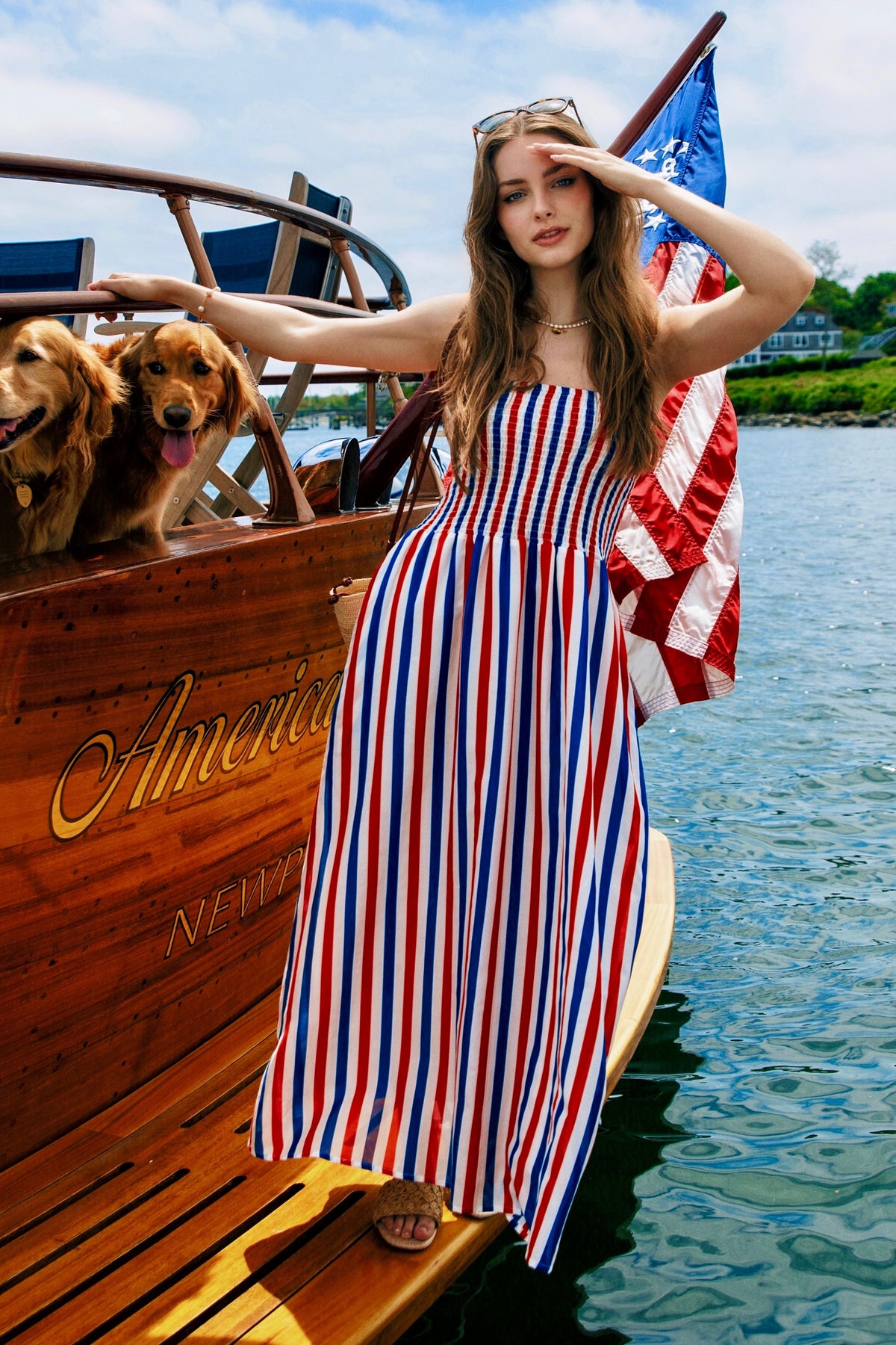 Americana Striped Maxi Dress