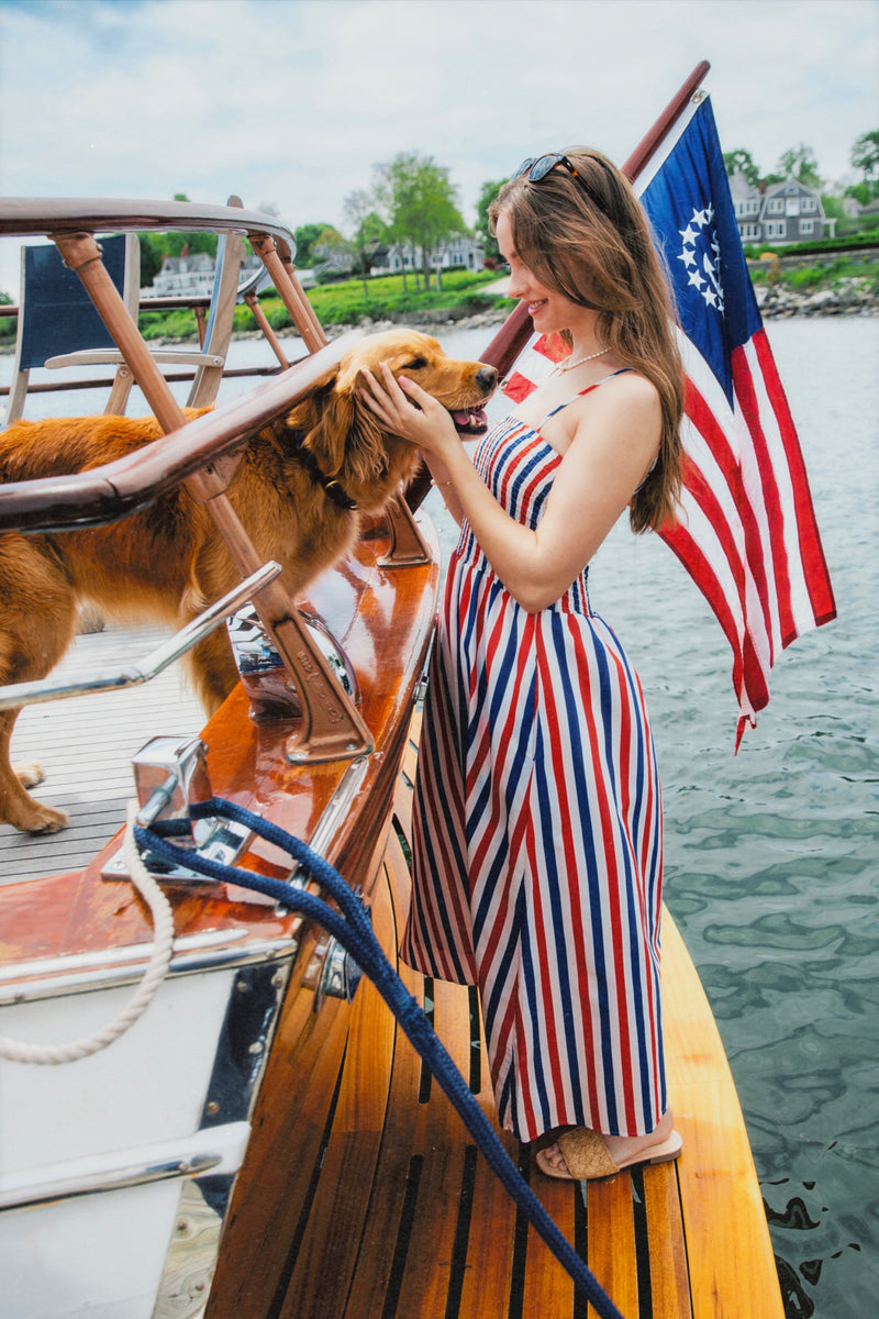 Americana Striped Maxi Dress