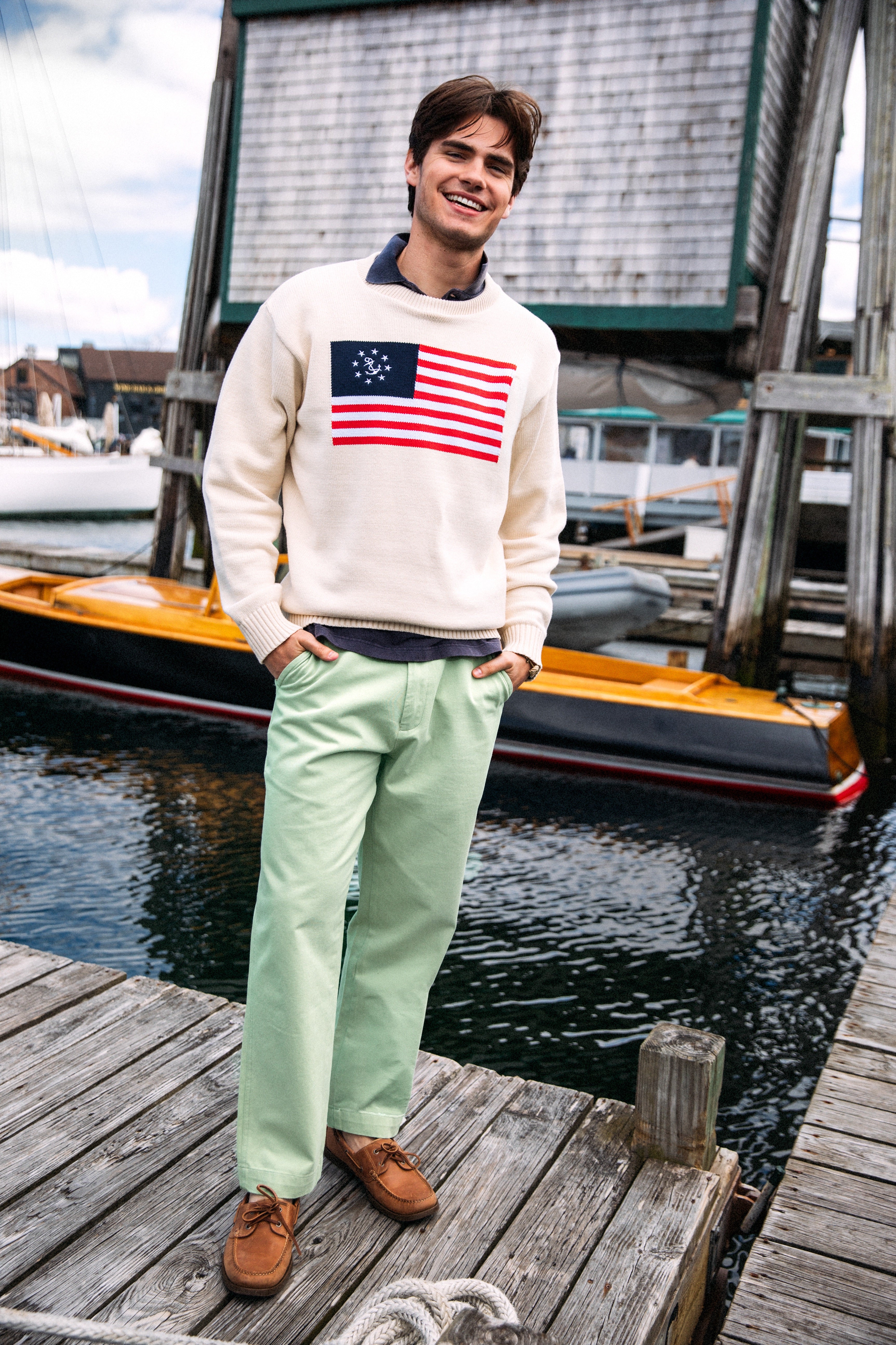 Newport Chino Pant in Sea Green