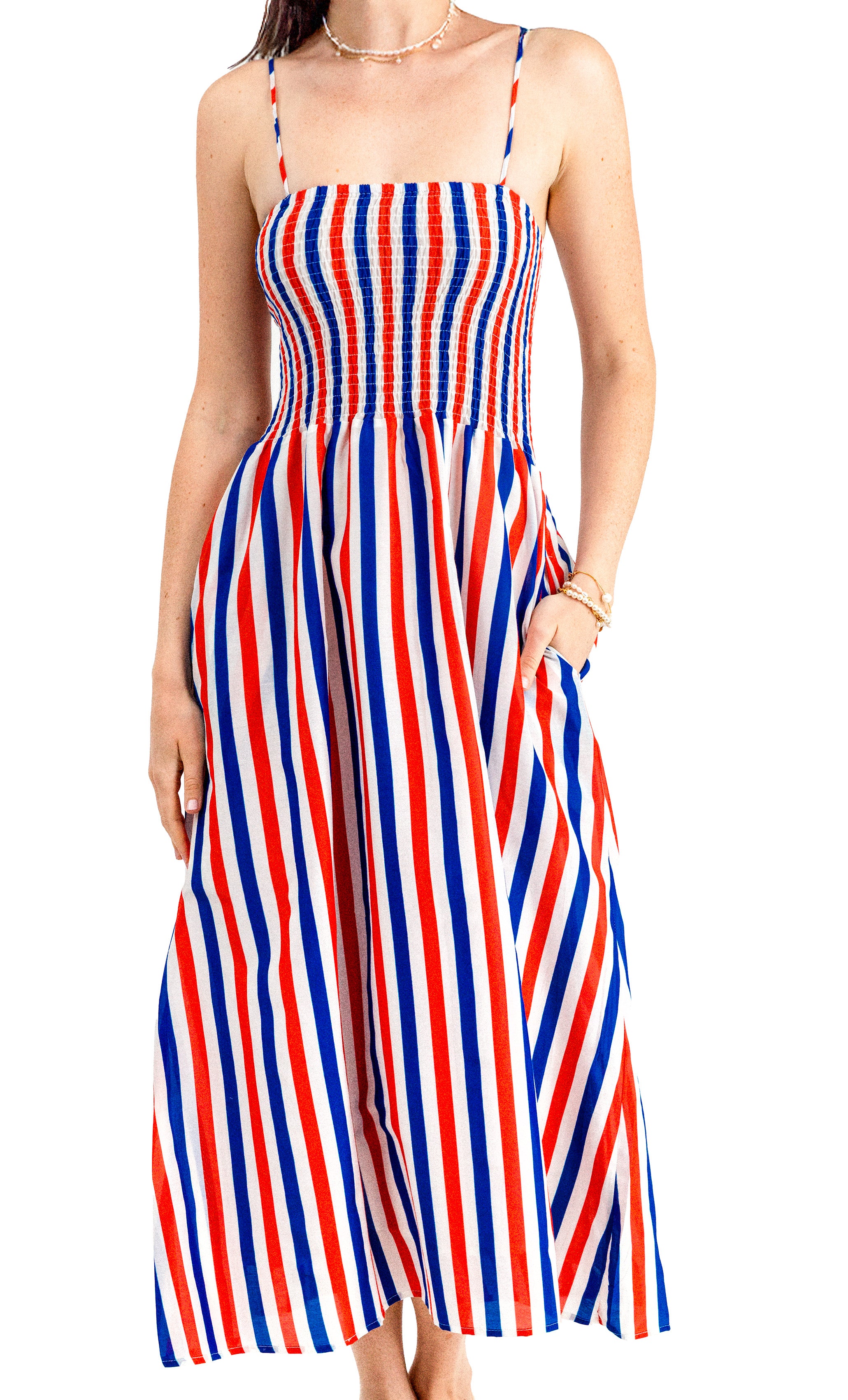 Americana Striped Maxi Dress