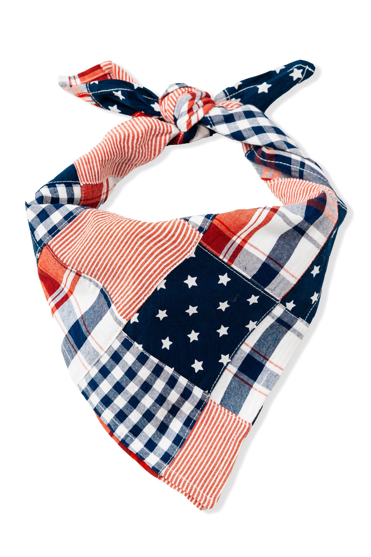 Americana Patchwork Madras Dog Bandana