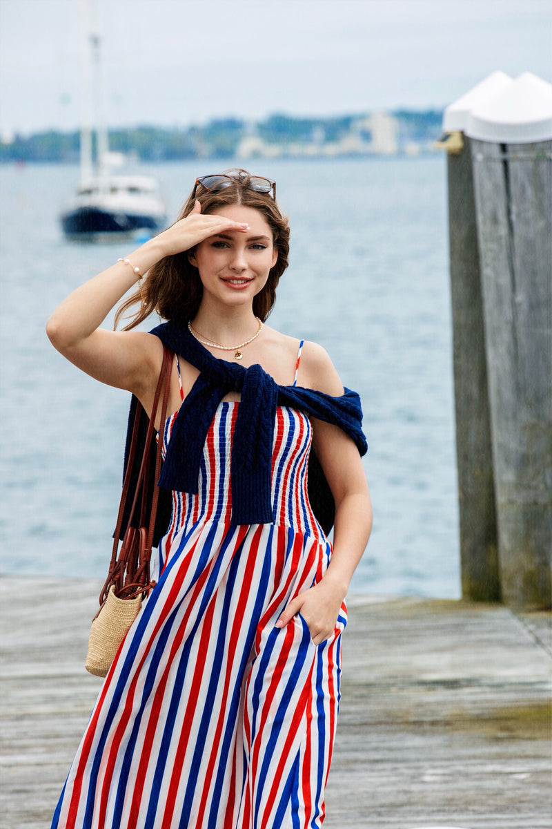 Americana Striped Maxi Dress
