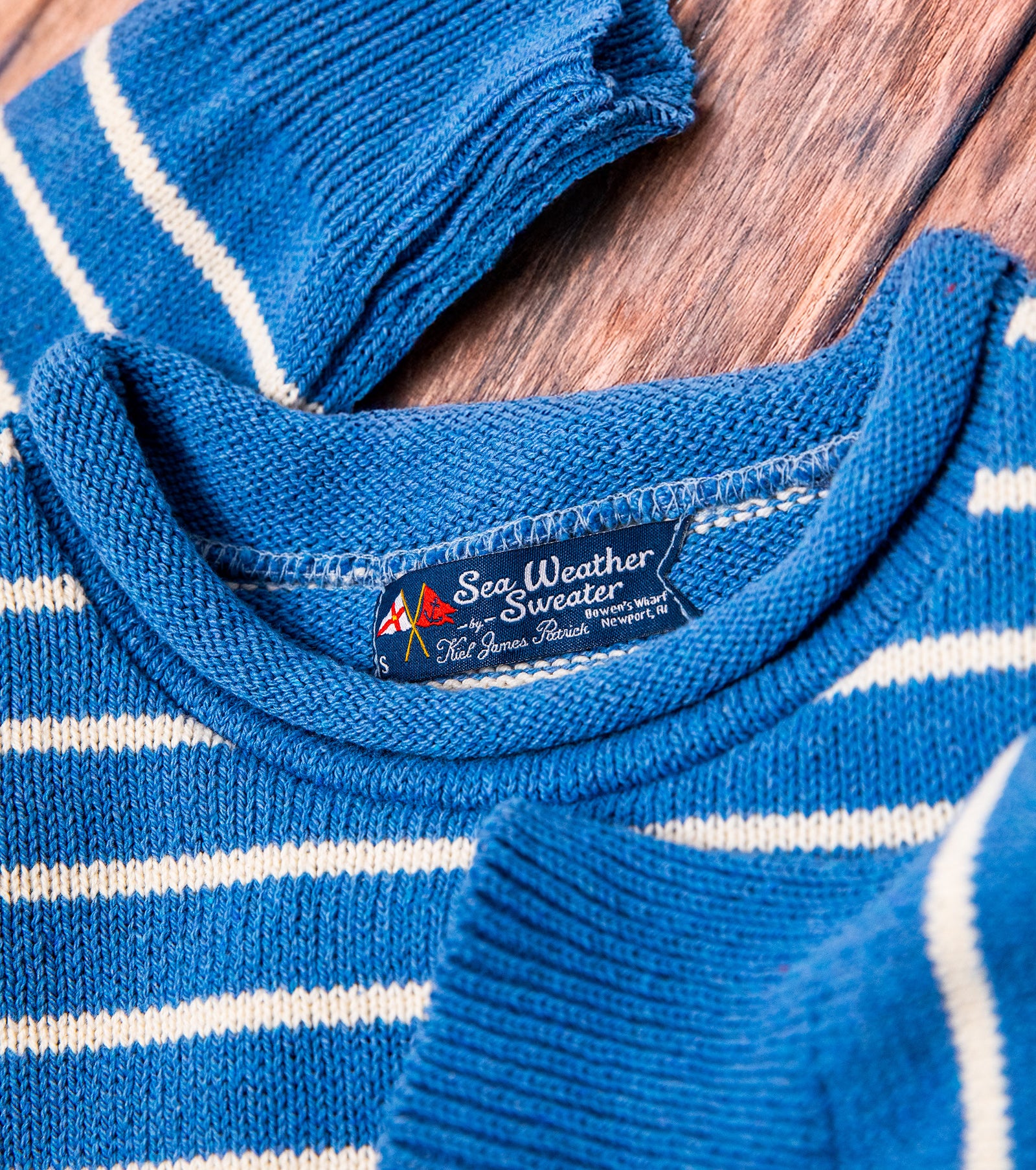 KJP Women's Atlantic Drift Cotton Rollneck Sweater in Blue and