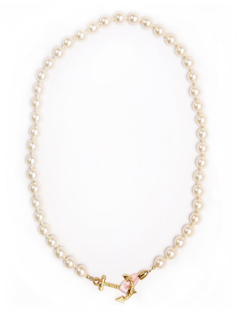 Valerie Pearl Necklace with Anchor Clasp