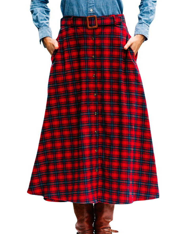 Flannel check skirt best sale