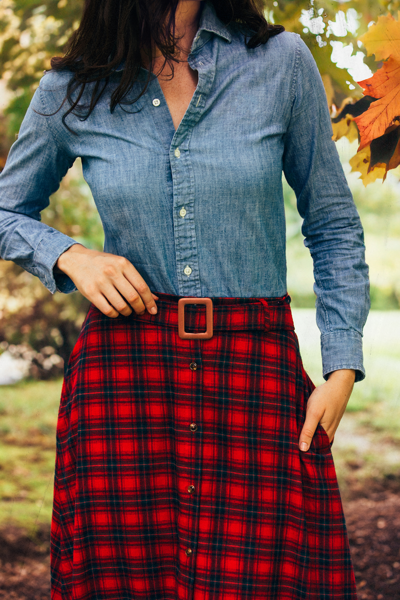 Flannel shirt skirt hotsell