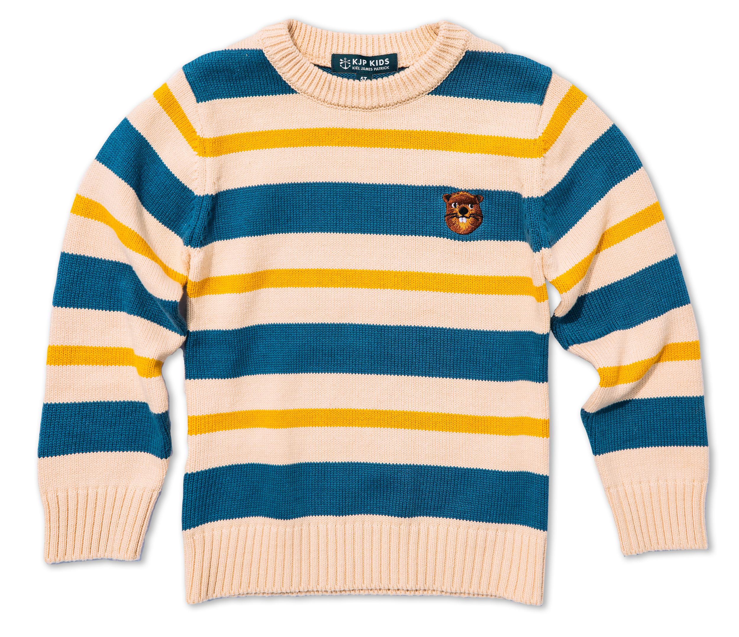 Wilderness Beaver Striped Kids Sweater