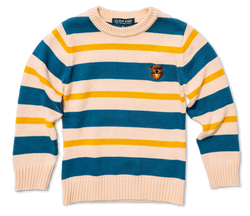 Wilderness Beaver Striped Kids Sweater