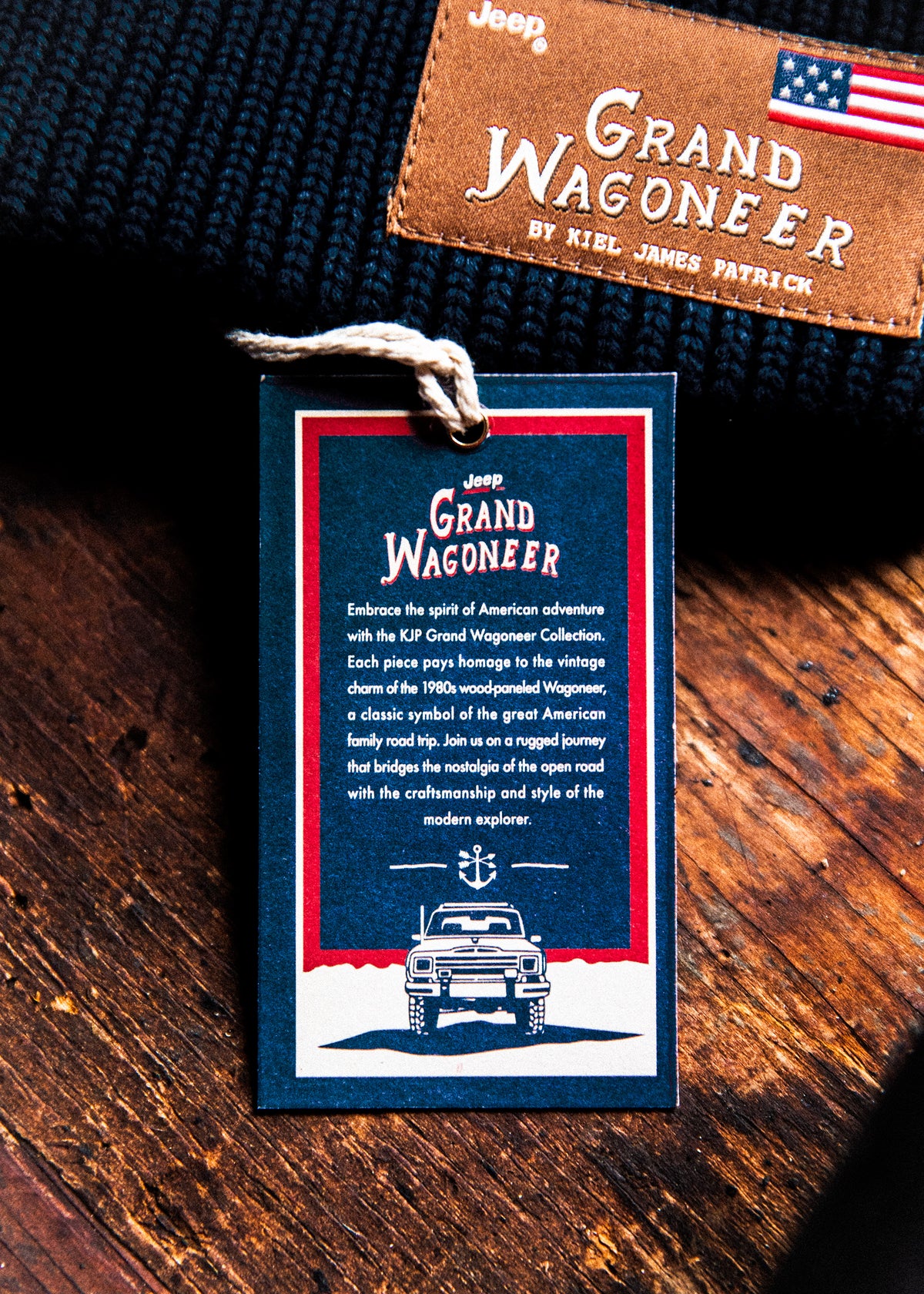 Jeep® x KJP Grand Wagoneer Knit Beanie in Navy