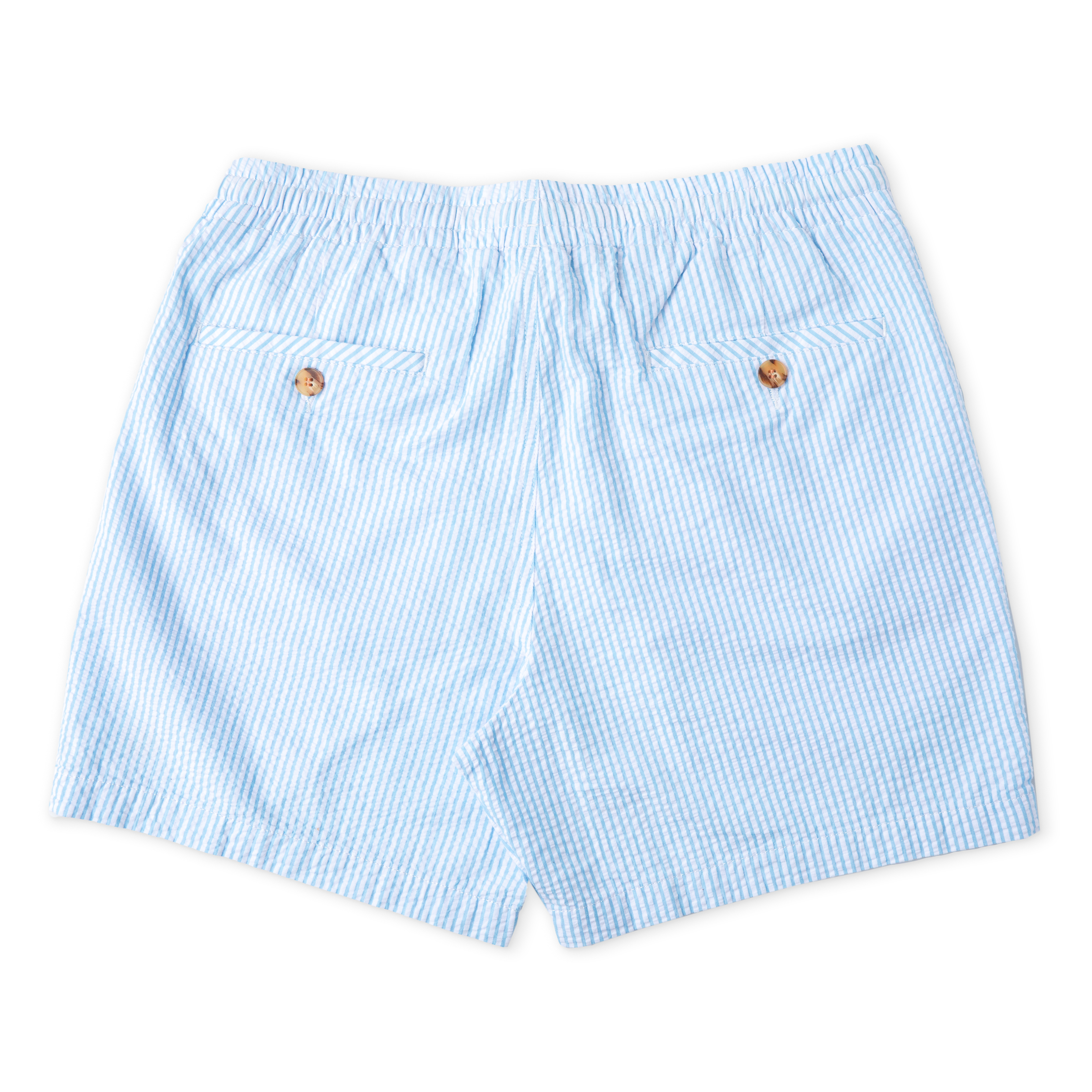 Azure Seersucker Drawstring Shorts