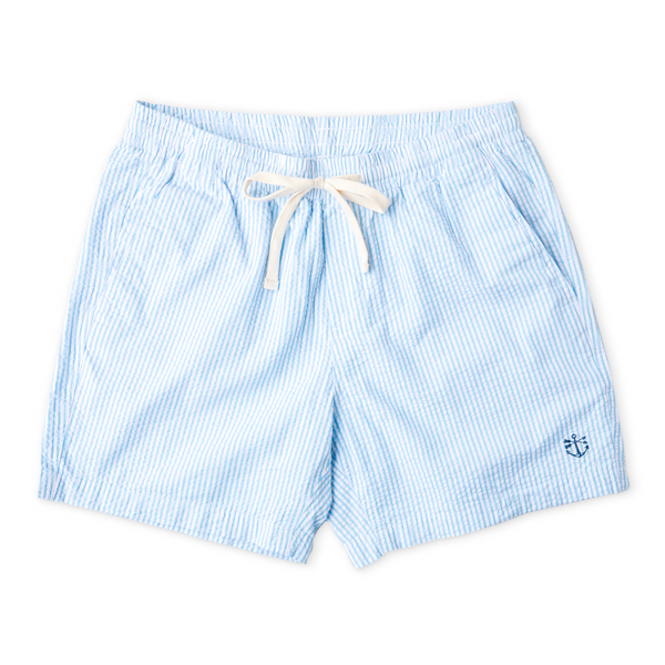 The Azure Seersucker Drawstring Shorts