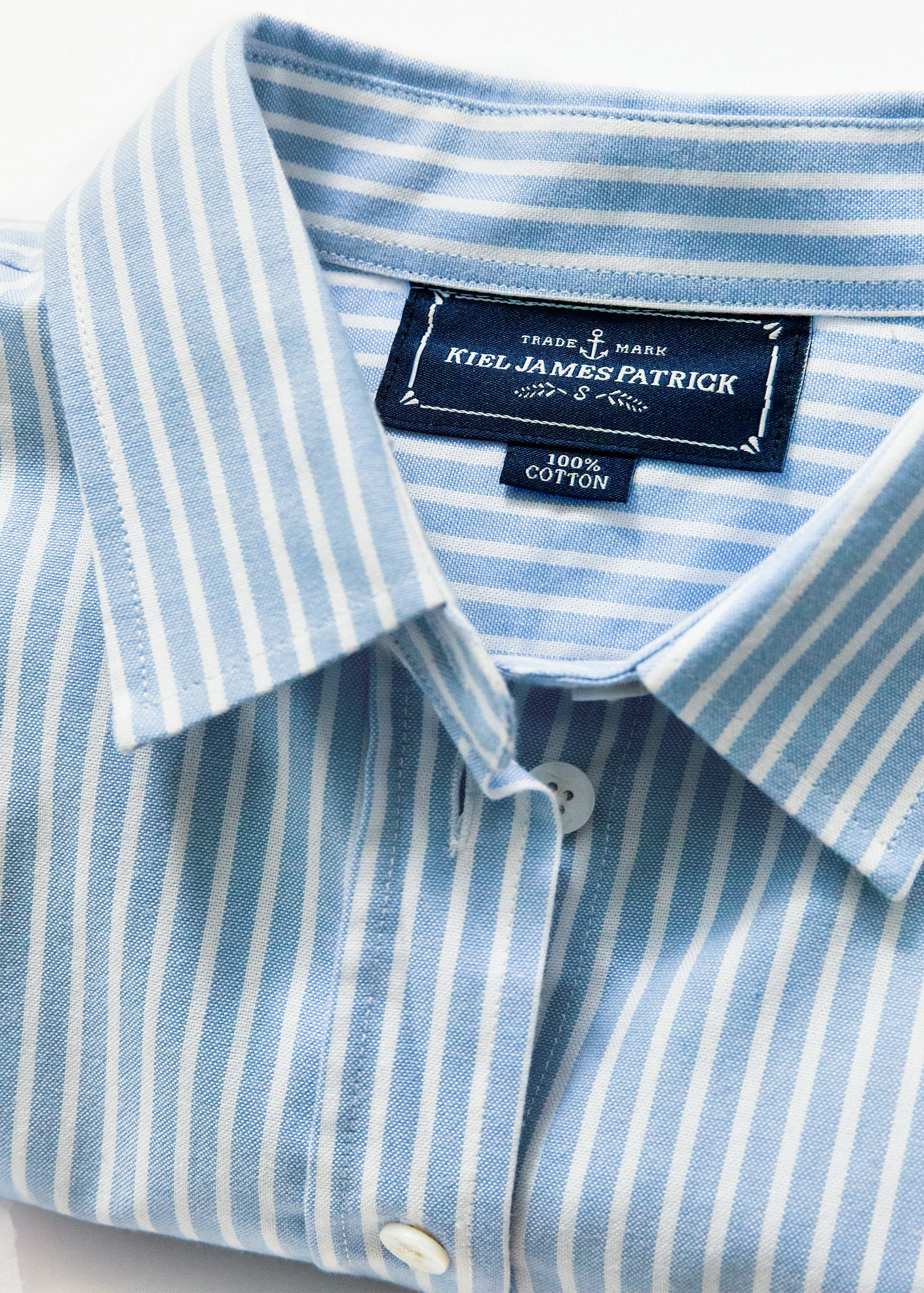 KJP Women's Sophie Striped Relaxed Fit Oxford Shirt in Blue and White