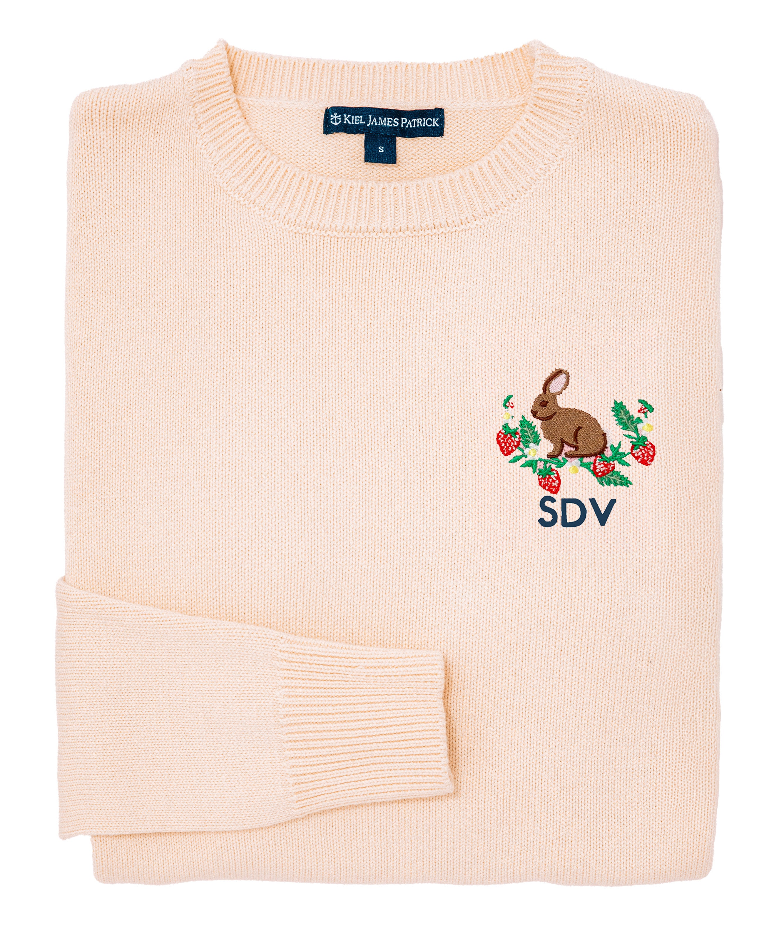 KJP Women's Bunny Meadow Custom Embroidered Monogram Sweater