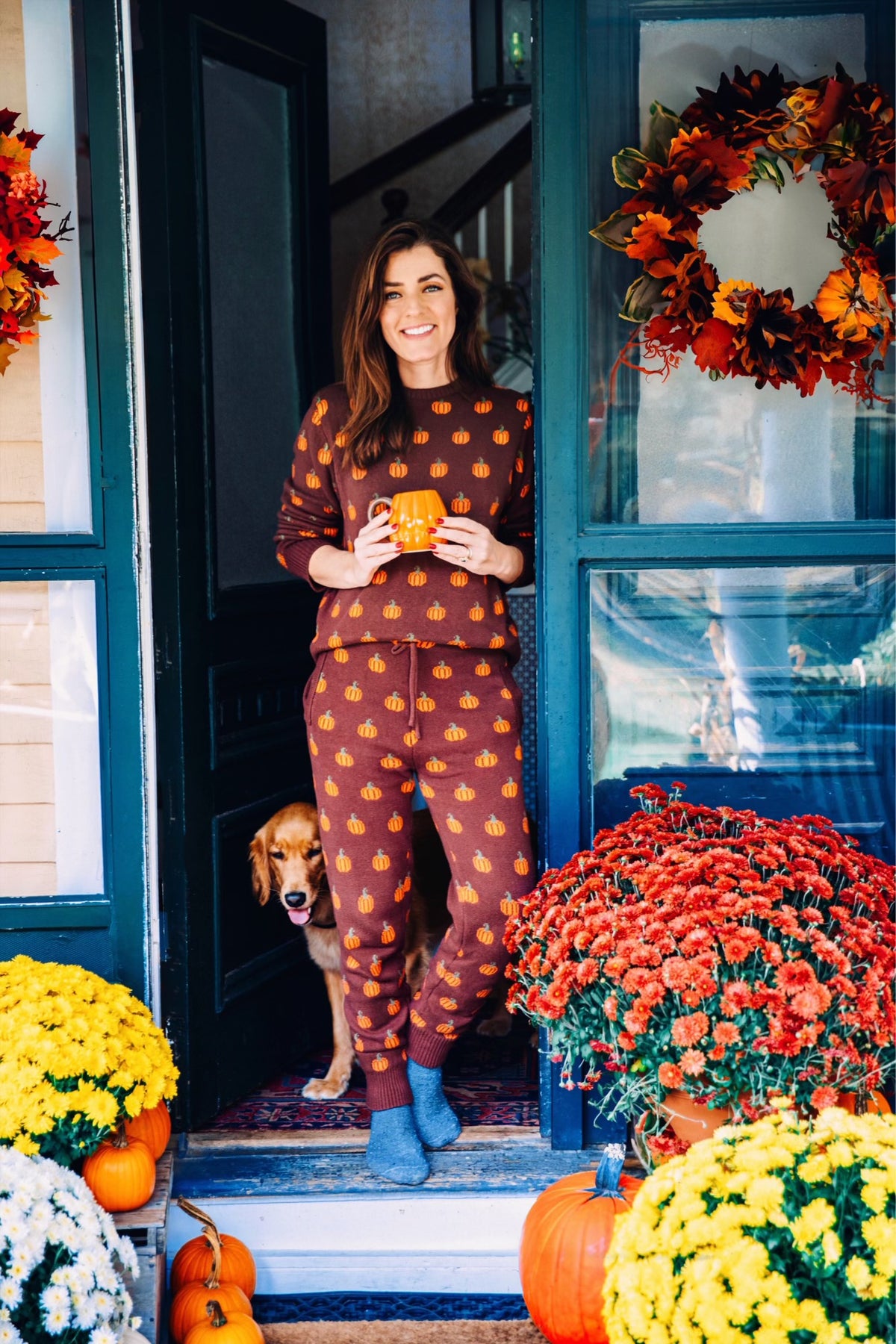 Country Pumpkin Joggers in Brown