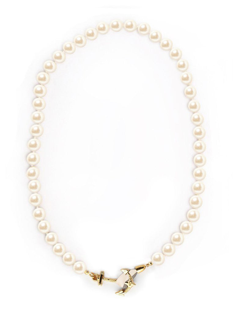 Valerie Pearl Necklace with Anchor Clasp