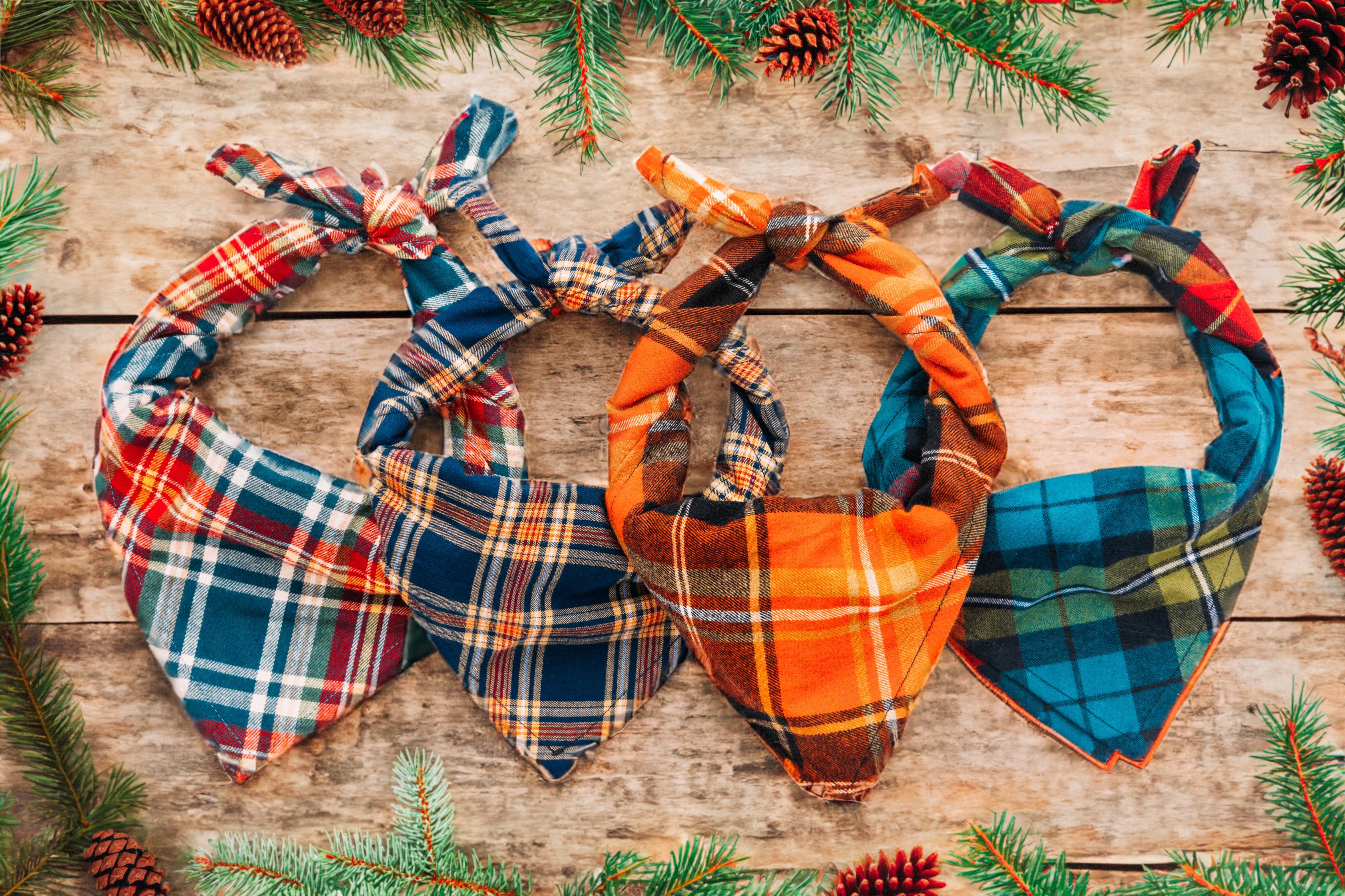 Coziest Cabin Flannel Dog Bandana