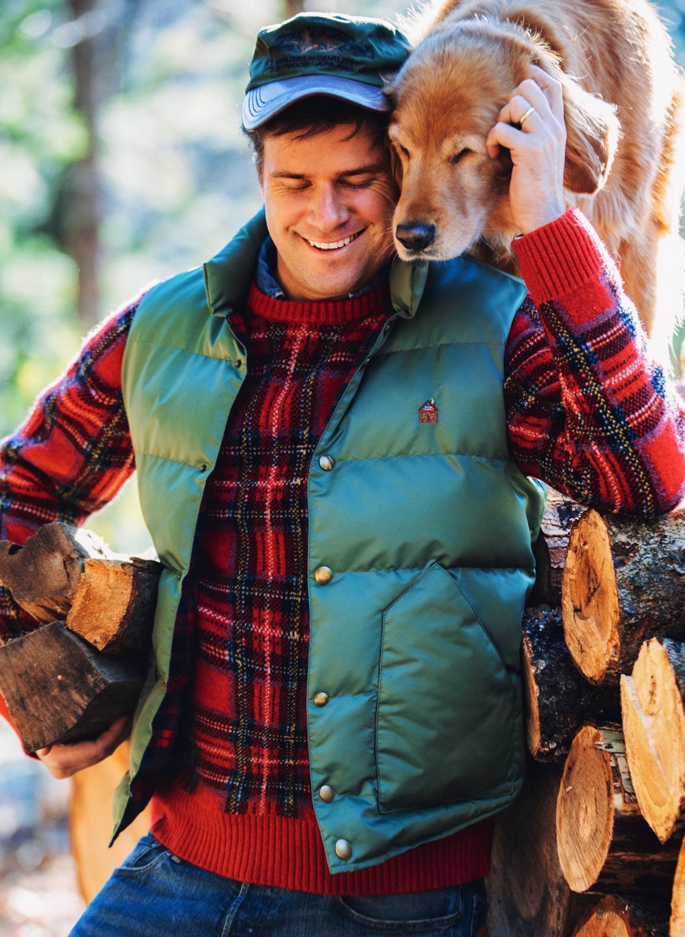 KJP Cozy Cabin Flannel Lined Insulated Puffer Vest in Green – Kiel