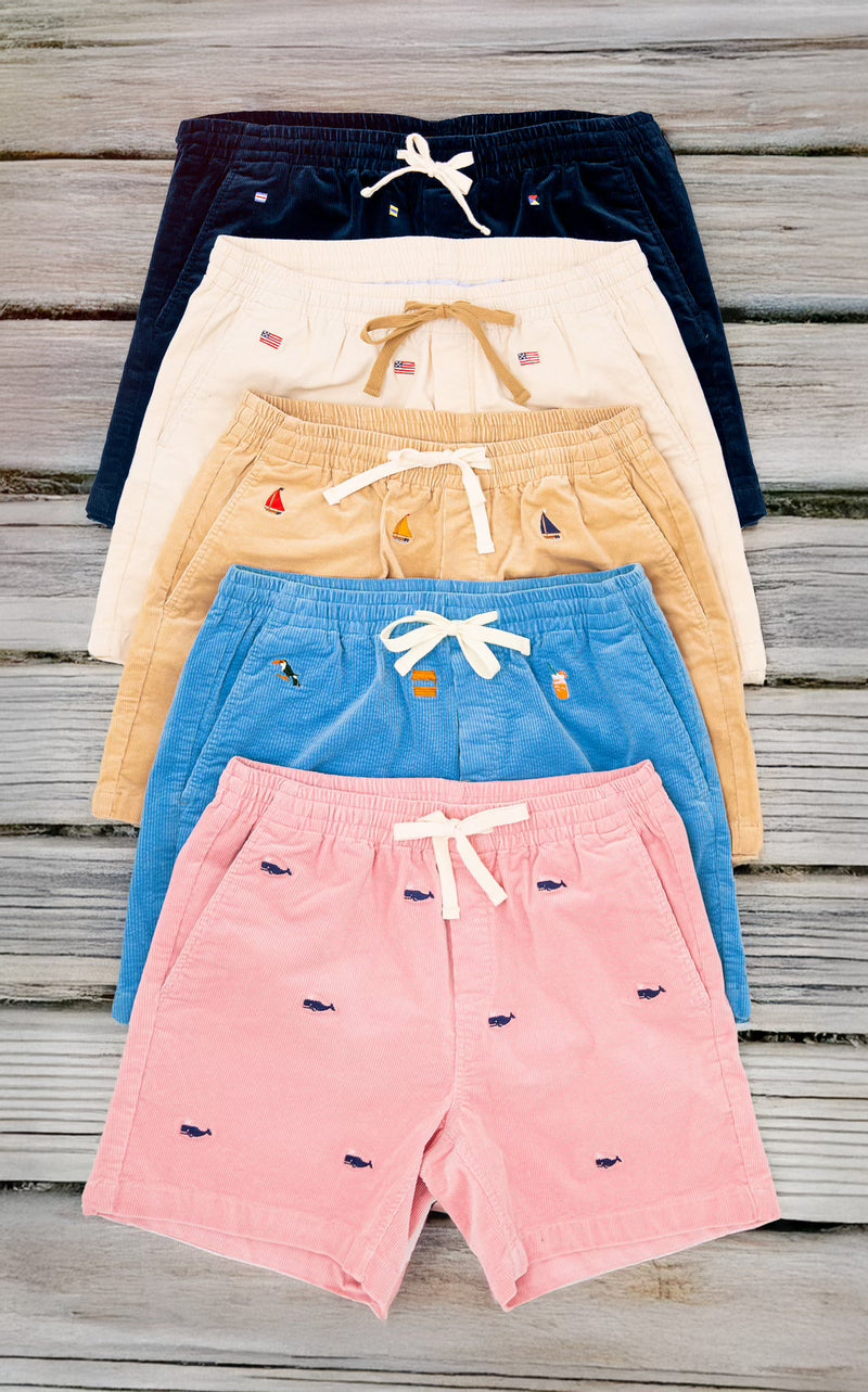 American Flag Corduroy Shorts
