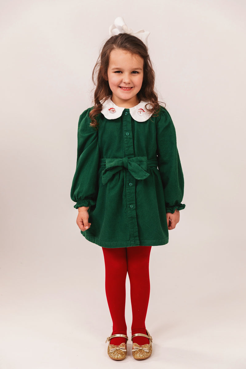Santa Holiday Kids Flannel Dress
