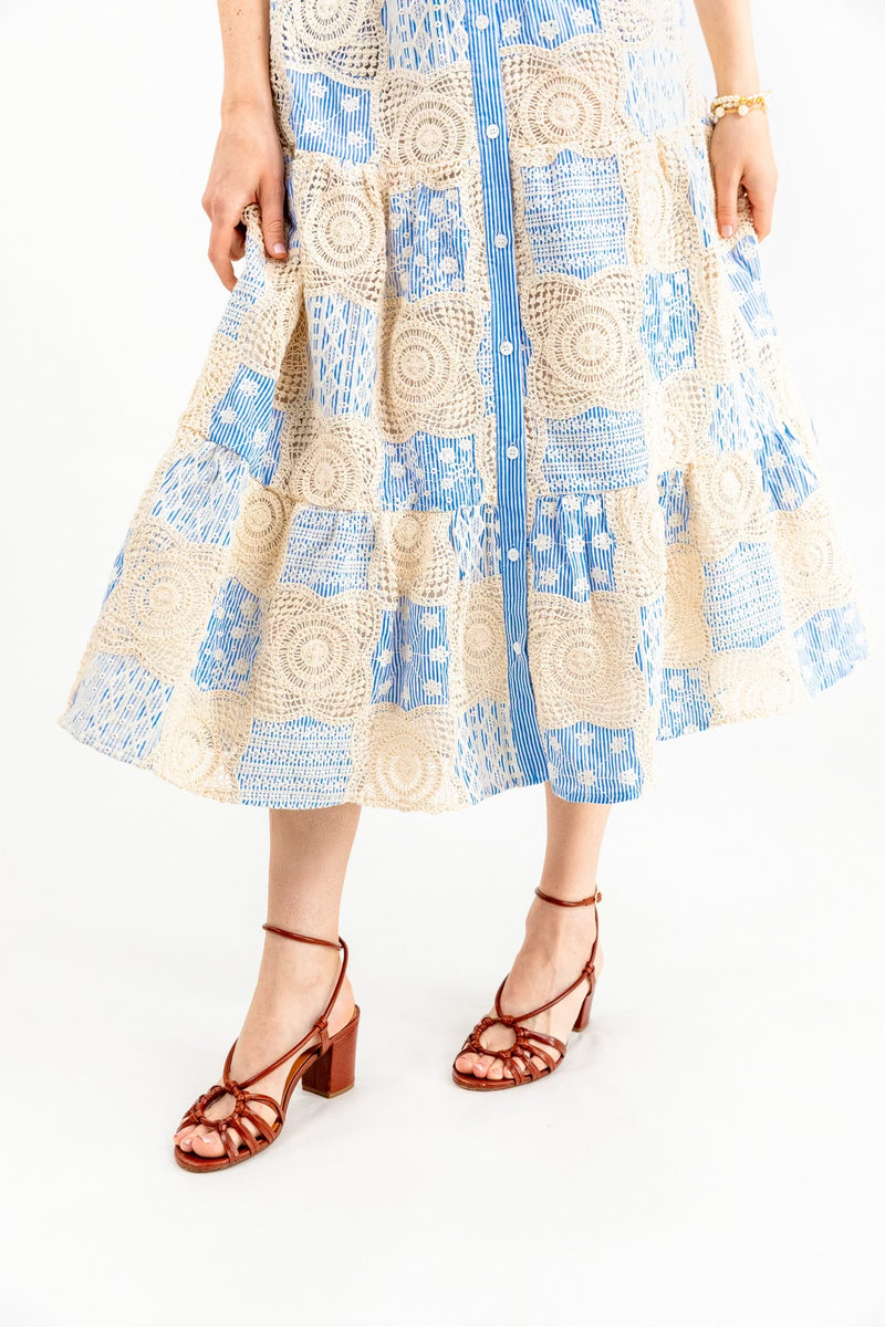 Ella Stripe Eyelet Maxi Dress