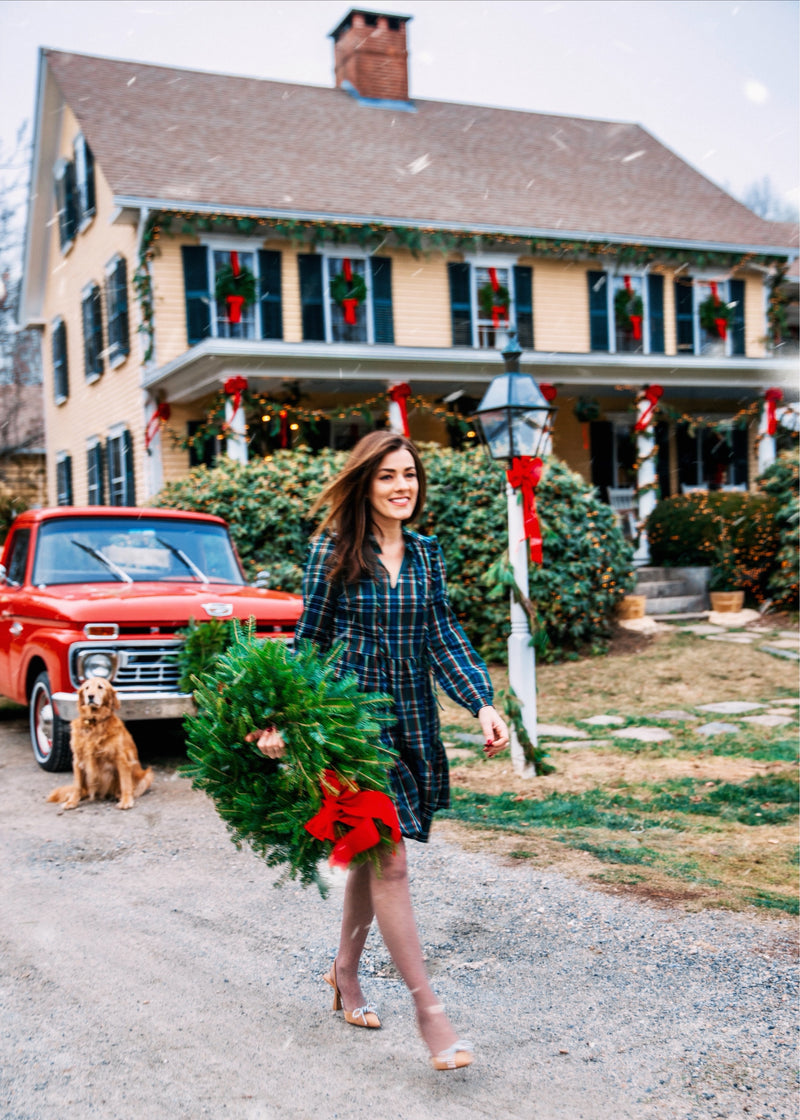 Evelyn Plaid Ruffle Dress