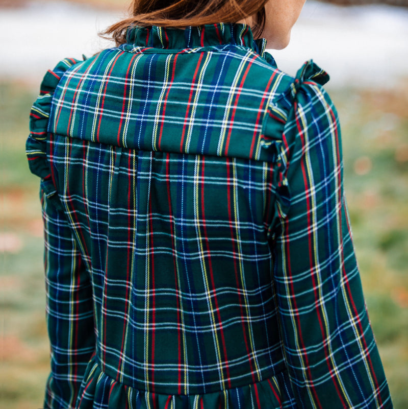 Evelyn Plaid Ruffle Dress