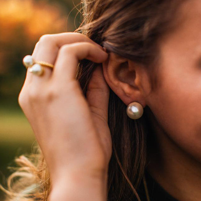 Simple & Elegant Pearl Earrings - 14mm