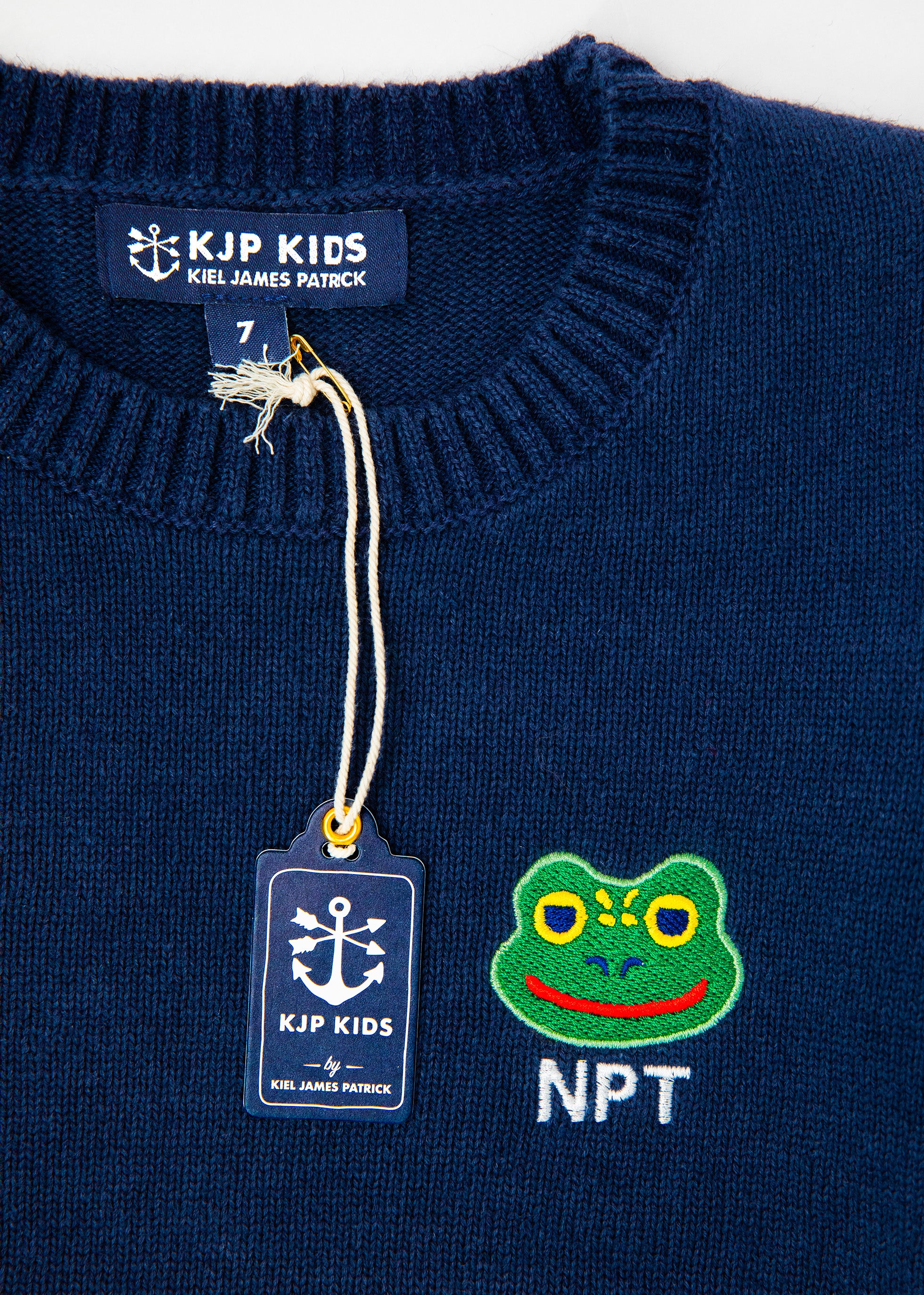 Frog Embroidered Monogram Kids Sweater