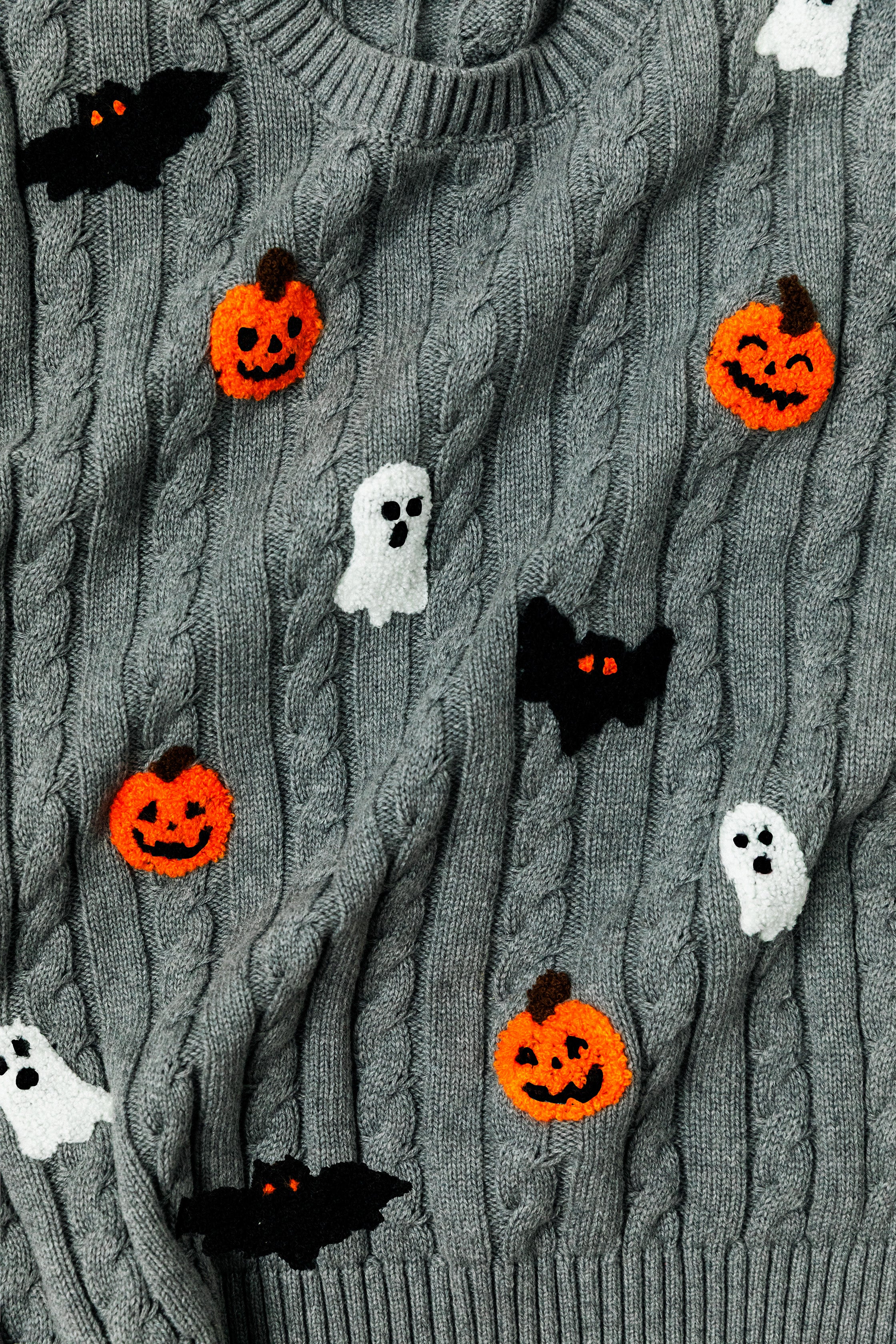 KJP Women's The Haunting Hour Cable Knit Halloween Sweater