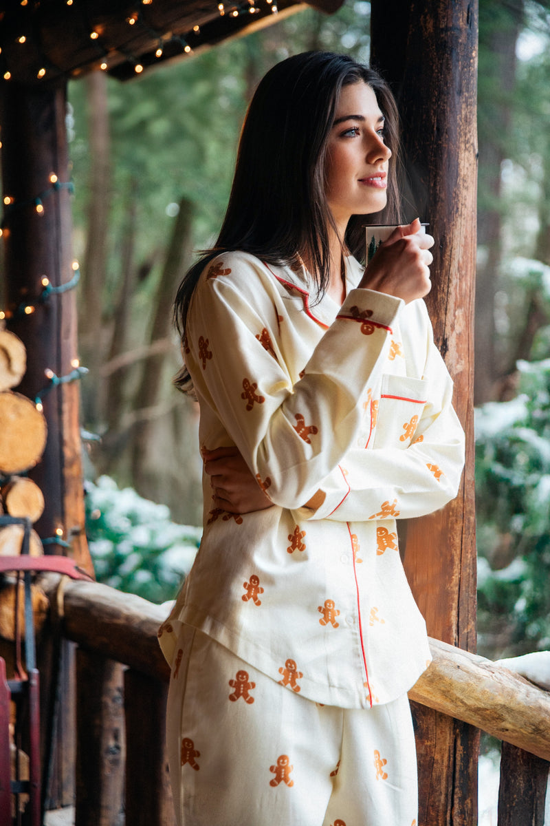 Gingerbread Women's Flannel Pajama Set